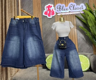 Deep blue jort