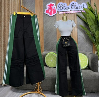 Green stripe jeans