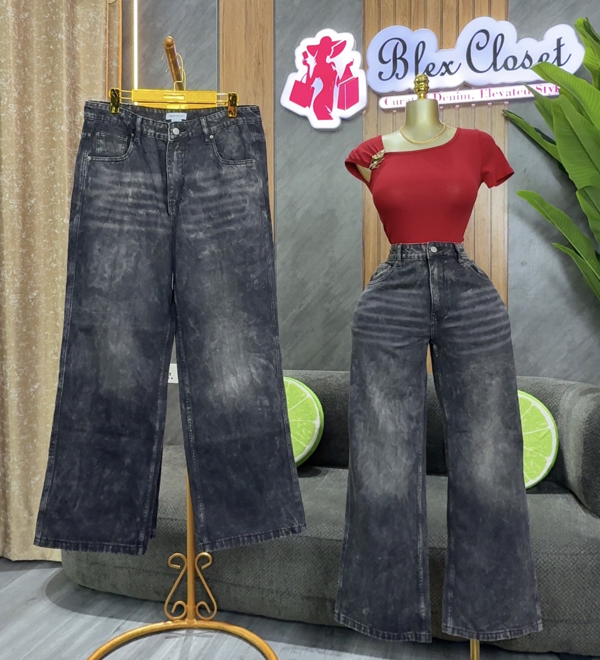 Two tone black jeans