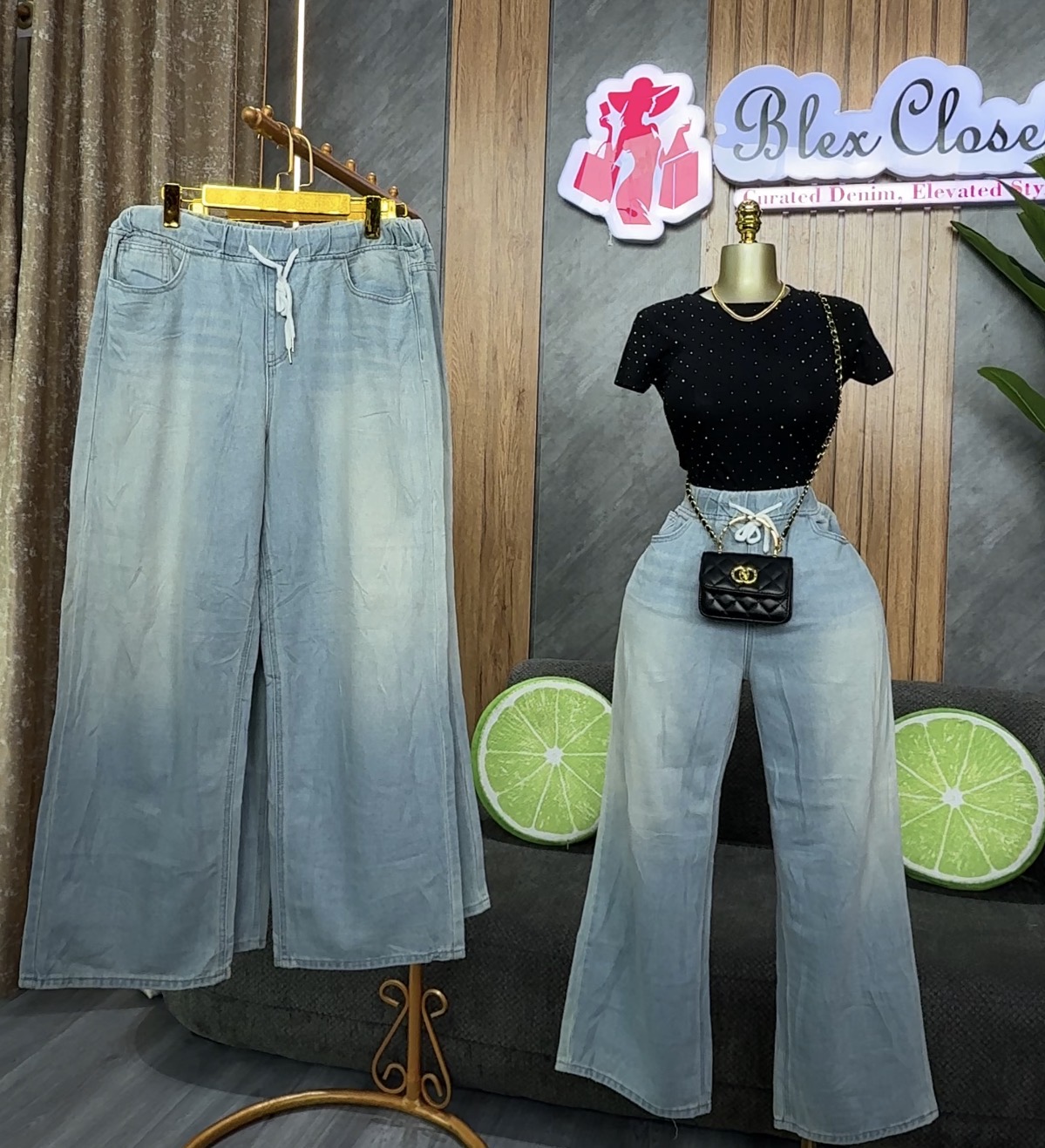 Stone washed joggers jeans